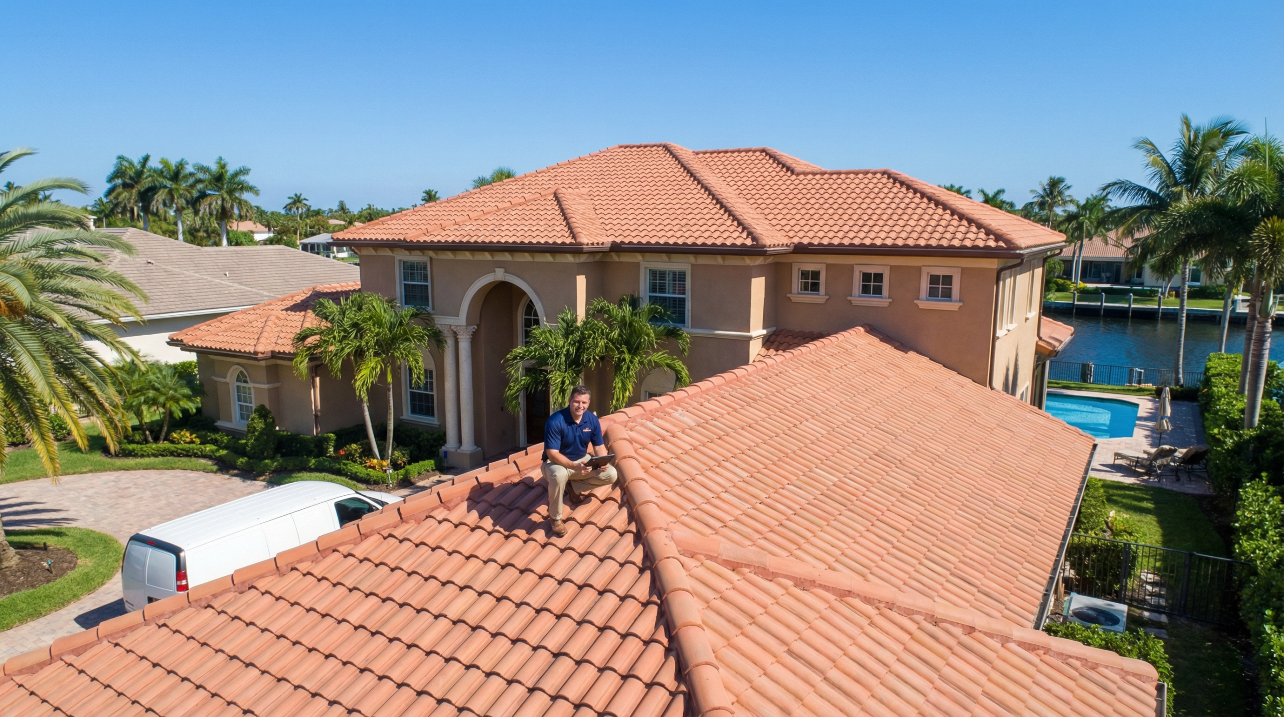Boca Raton FL tile roof replacement cost estimate on residential home