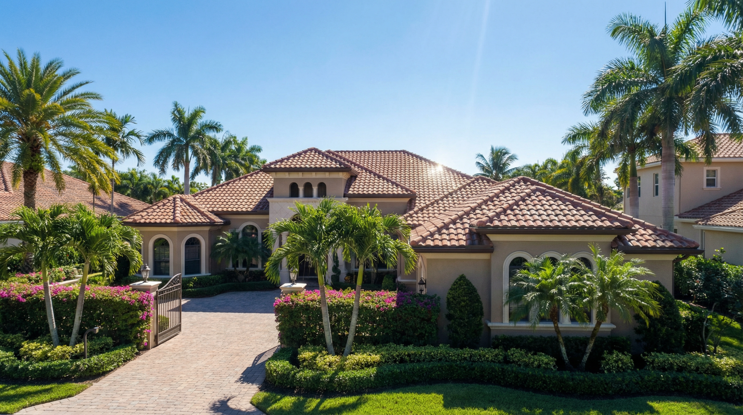 Stunning Boca Raton home with a new tile roof and lush landscaping