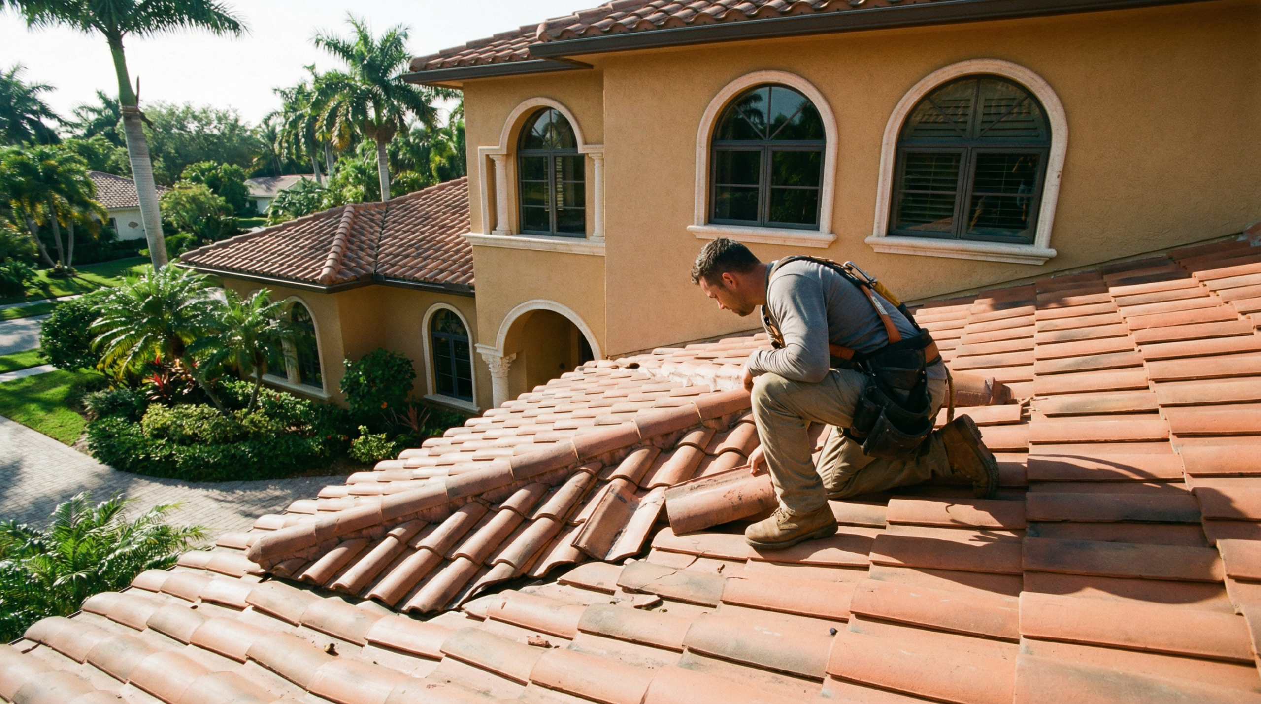 roof repair cost West Palm Beach Florida tile roof inspection