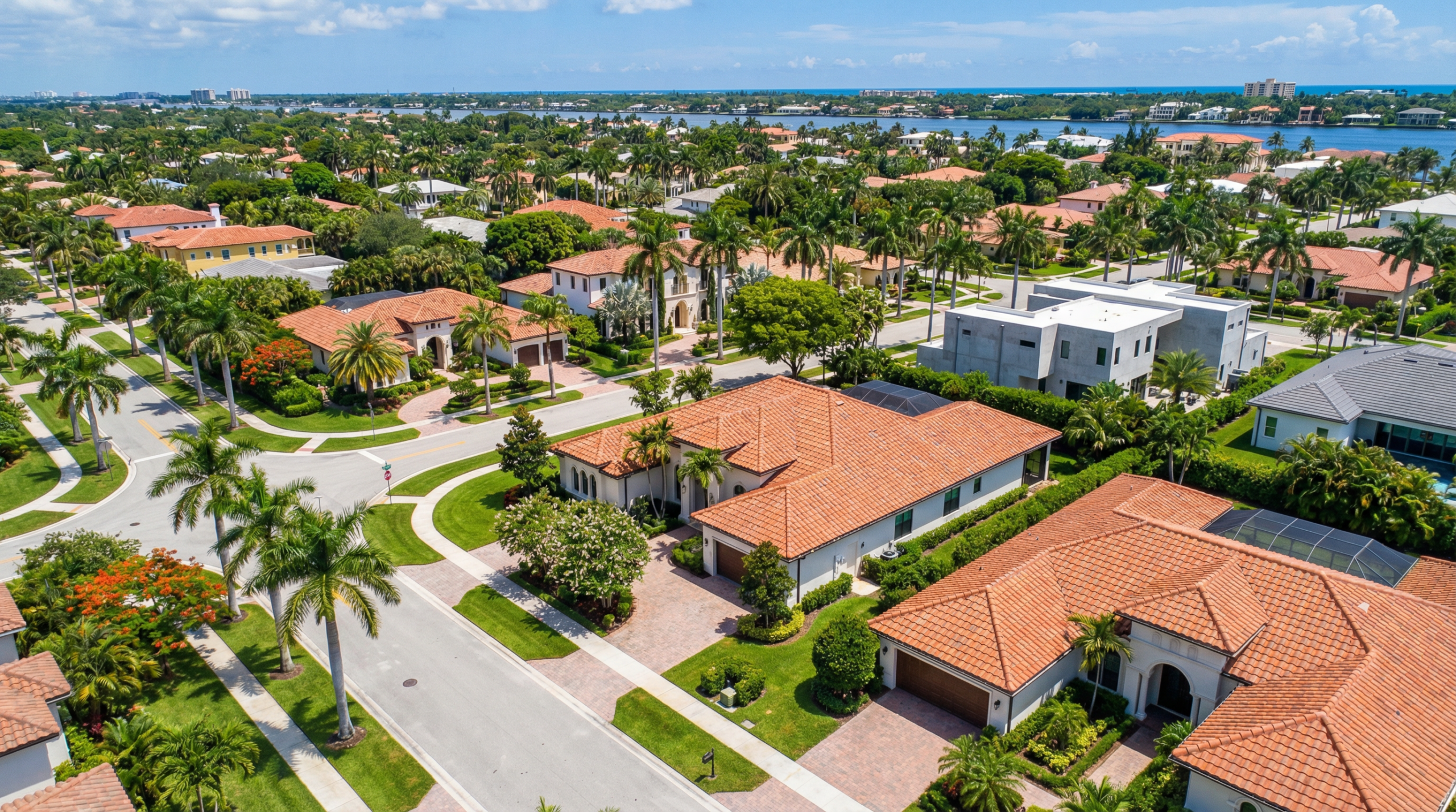 roof replacement cost West Palm Beach Florida neighborhood aerial view