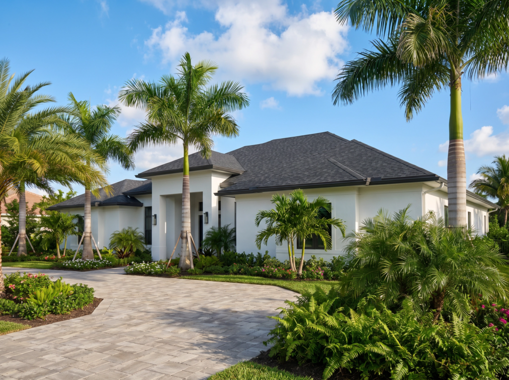 Premium architectural shingle roof installation on a Royal Palm Beach home by BLU Roofing.